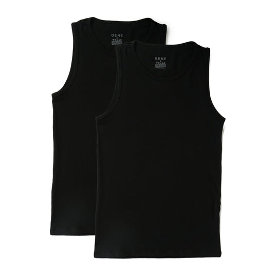 Black Crew Neck Tank Top Slim Fit 2-Pack