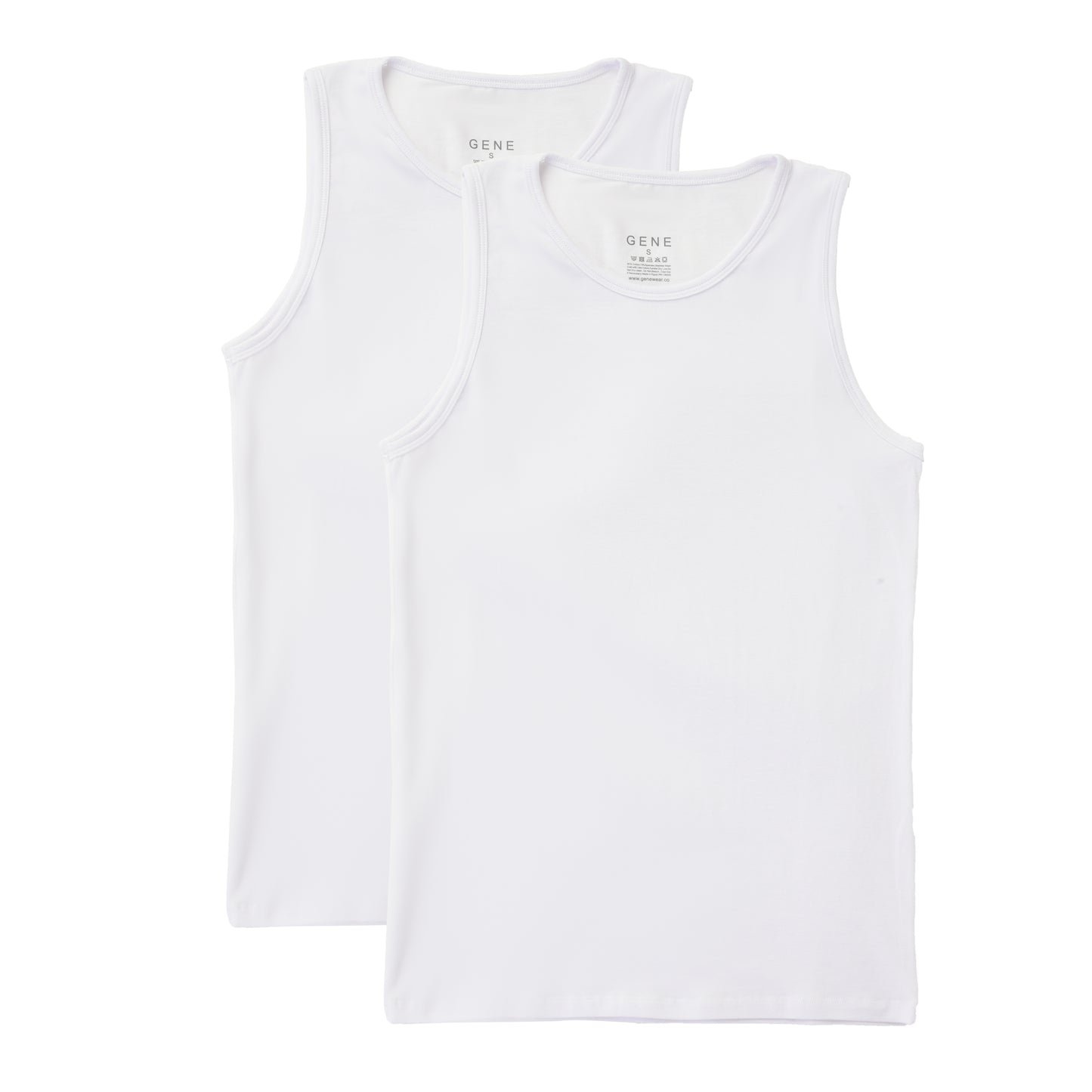 White Crew Neck Tank Top Slim Fit 2-Pack