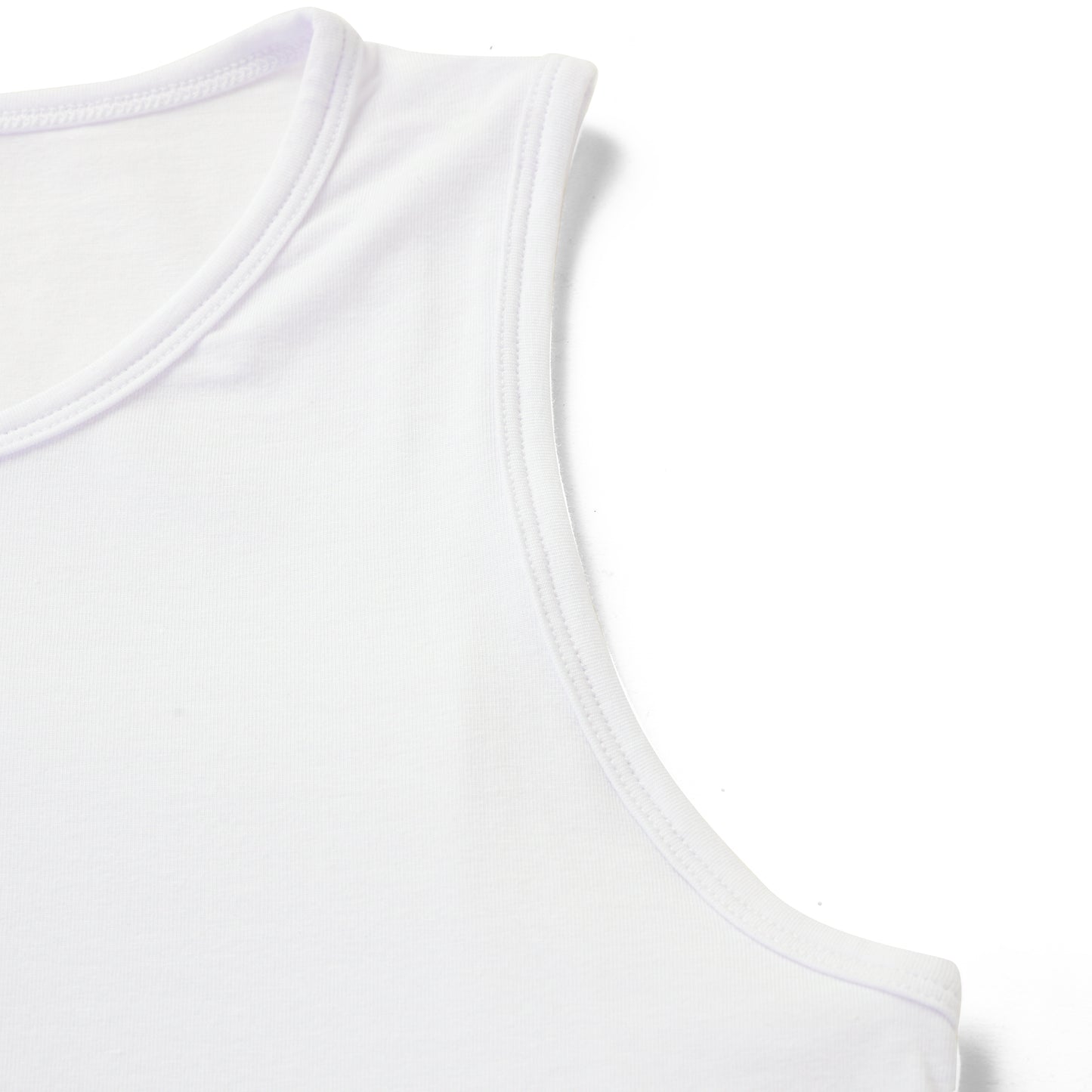 White Crew Neck Tank Top Slim Fit