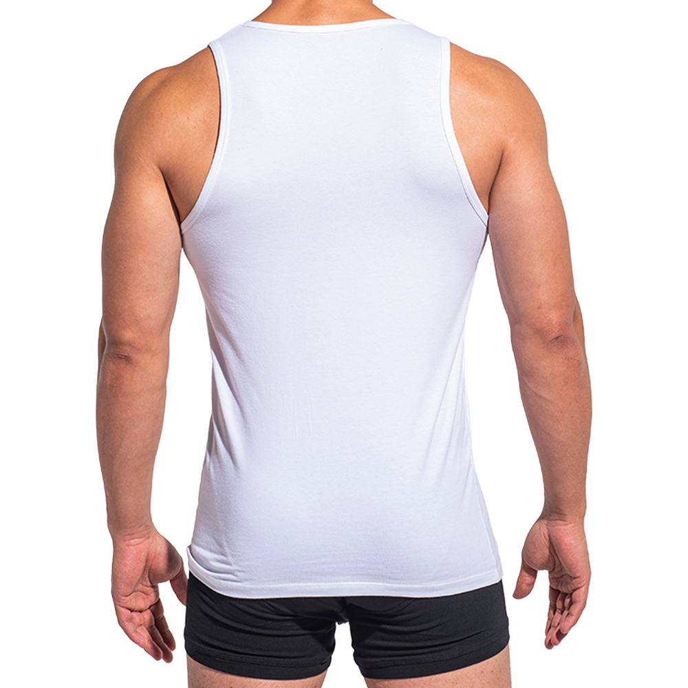 White Crew Neck Tank Top Slim Fit 2-Pack