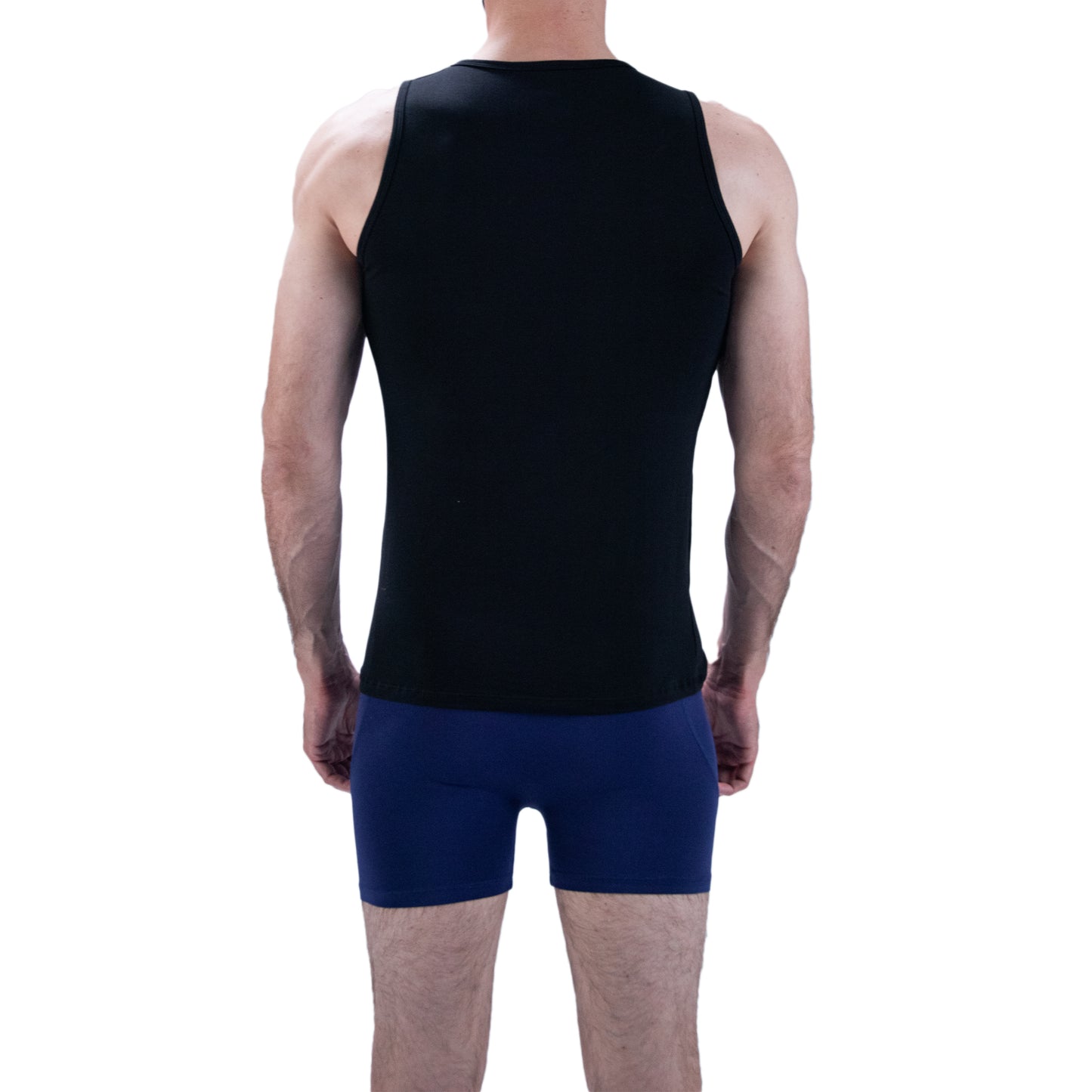 Black Crew Neck Tank Top Slim Fit