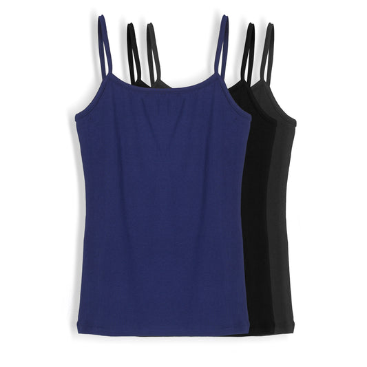 3-pack strappy tops (Black/Navy/Grey)