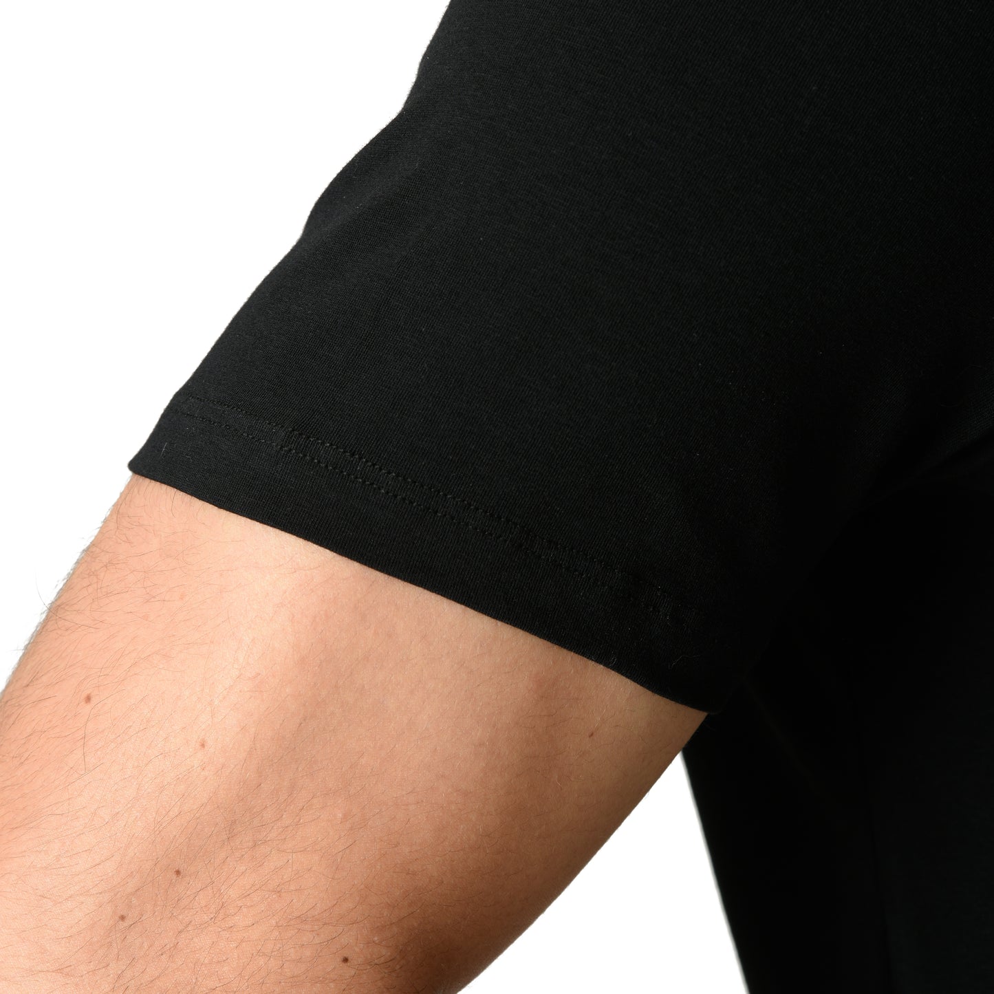 3-Pack Black Undershirt Slim Fit Cotton Stretch