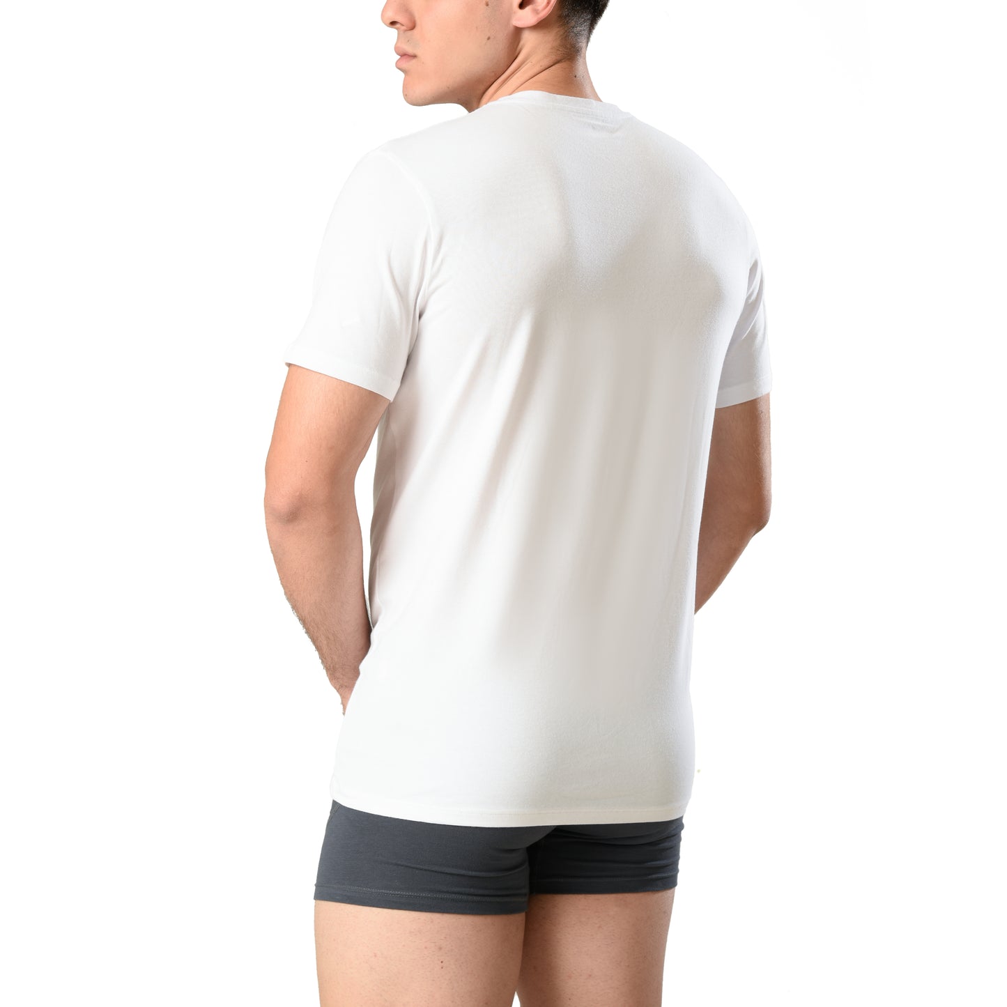 3-Pack White Undershirt Slim Fit Cotton Stretch