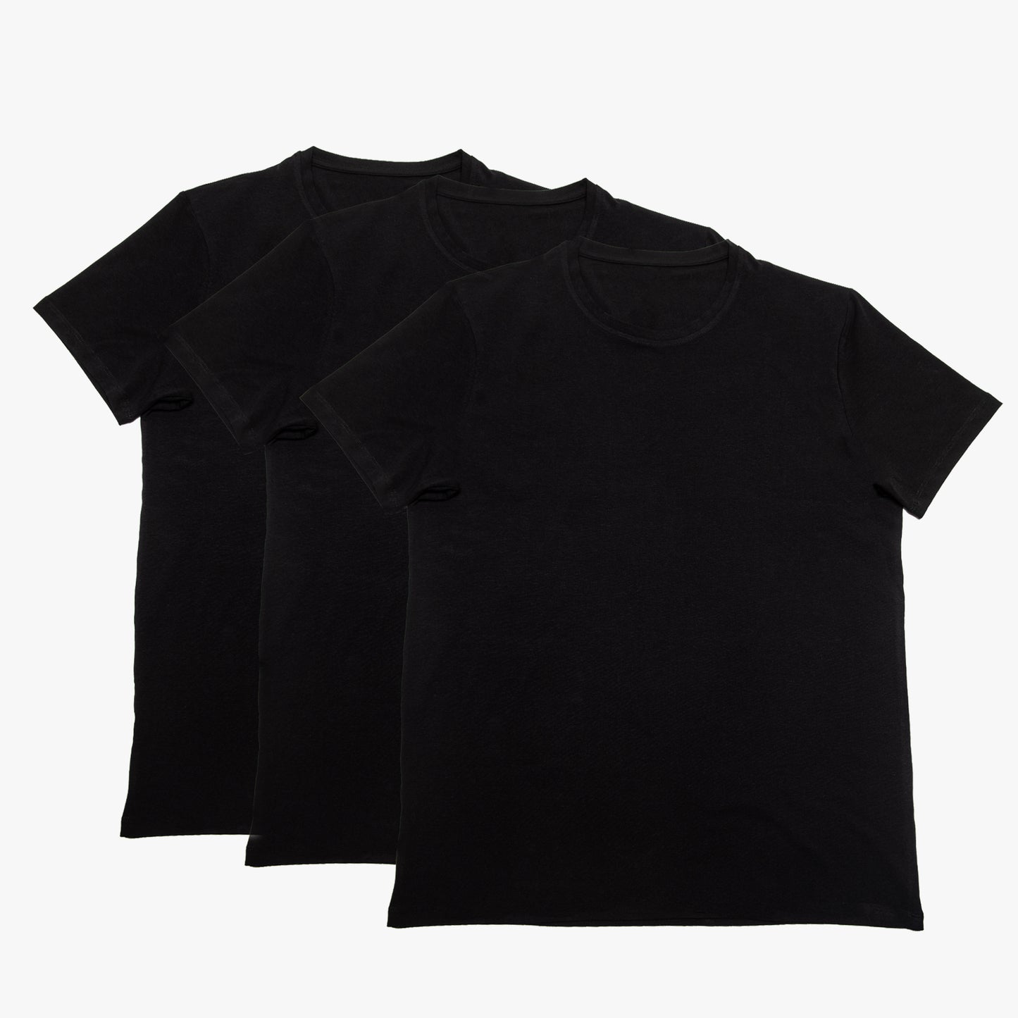 3-Pack Black Undershirt Slim Fit Cotton Stretch